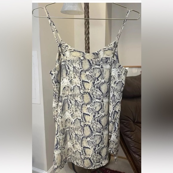 Mod Ref Snakeskin Print Adjustable Spaghetti Strap Camisole Blouse Size M - Picture 2 of 9